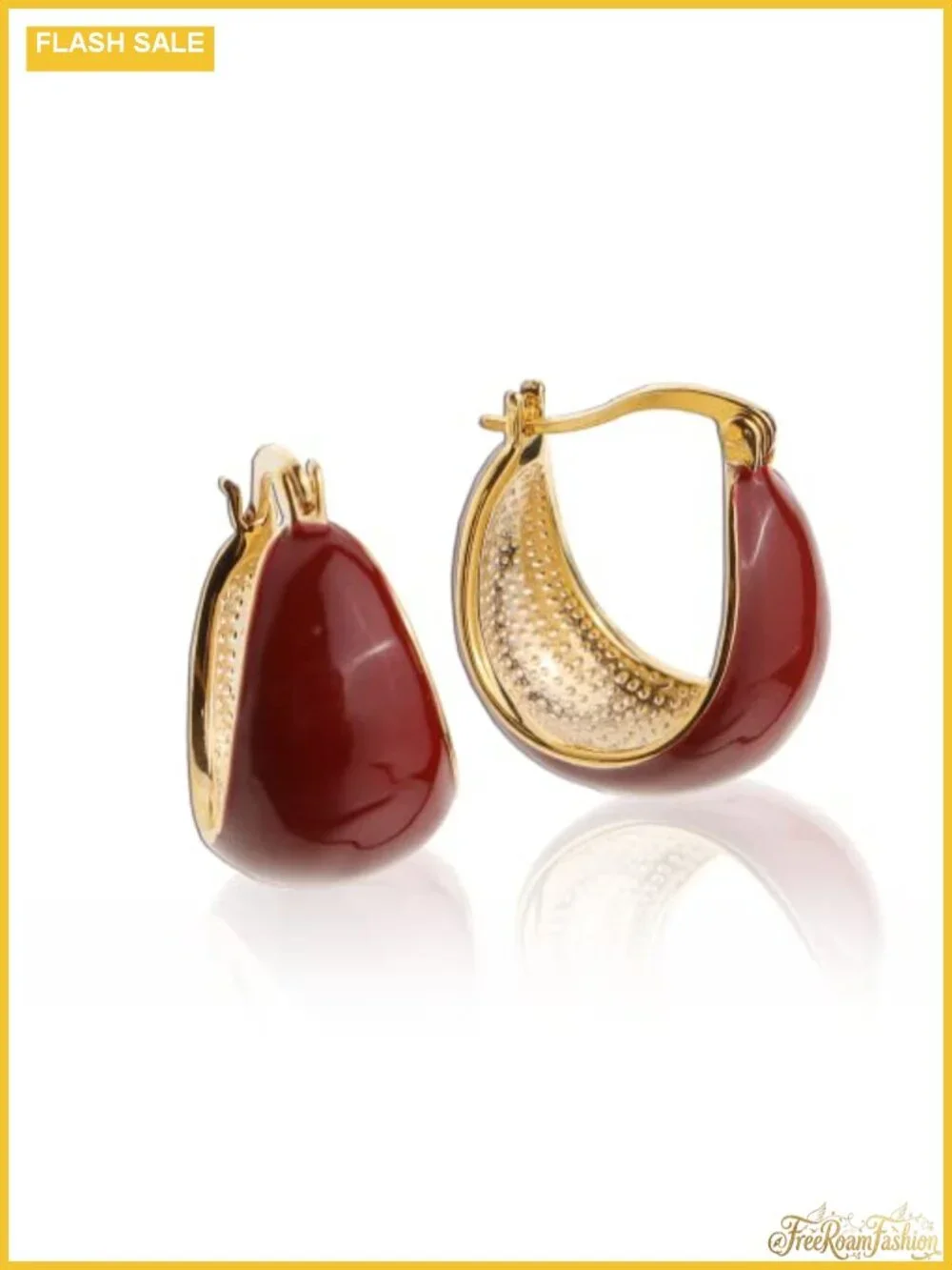Chunky Huggie Hoop Earrings 14k Gold Plated CZ Hypoallergenic Statement Jewelry